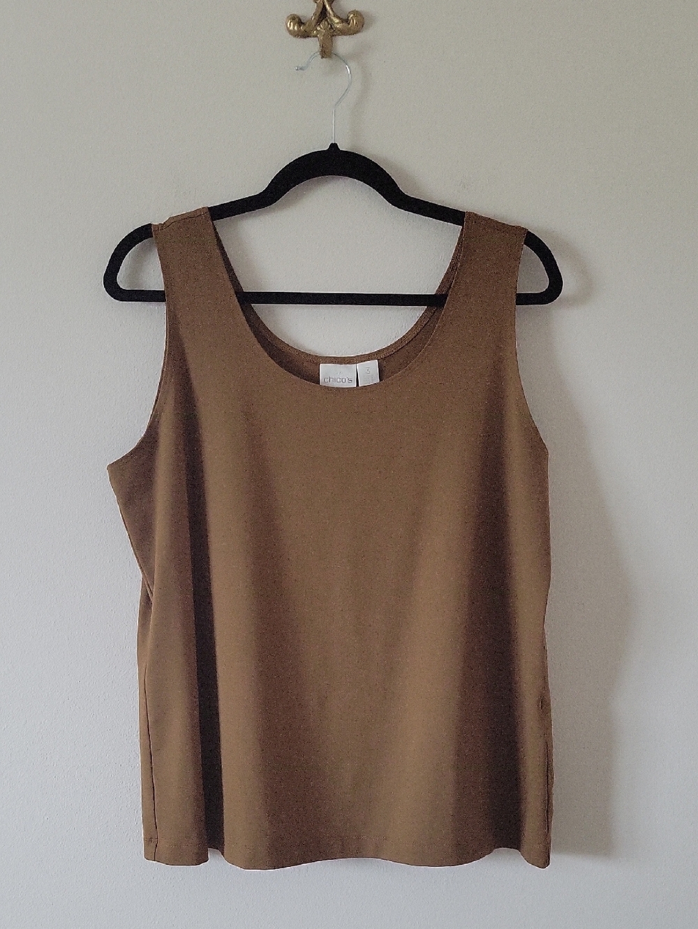Set of TWO Chico's Microfiber Tank Tops Brown Tan Size XL - Picture 2 of 7